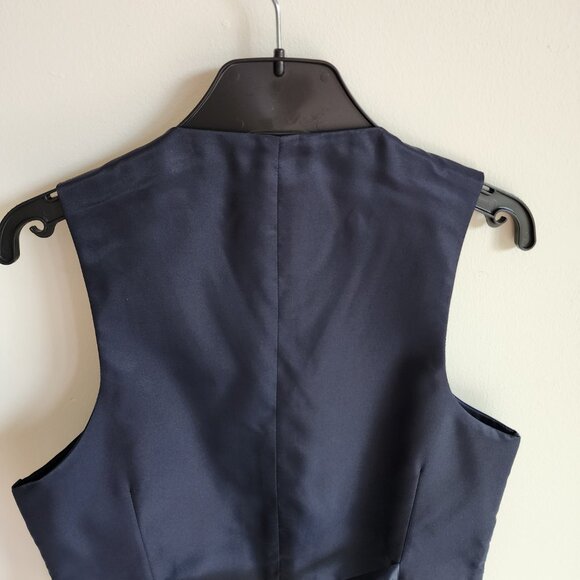 Size 12 Boys Vest Navy Blue Wedding Ringbearer Jos A Bank Kids Polyester Nwt New - Picture 17 of 17